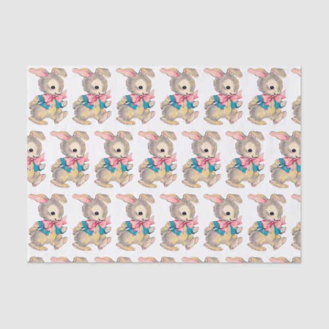 Papel De Seda Festa de Feriado de Coelhinho de Páscoa retrorativ (Frente )