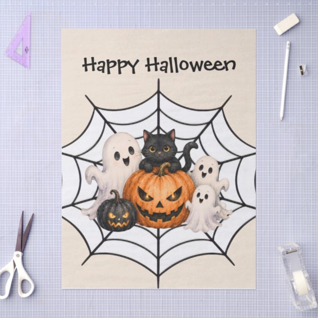 Papel De Seda Festa de Halloween Assustadora  (Arte )