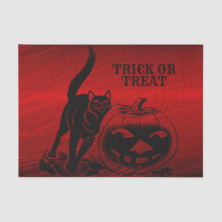 Papel De Seda Festa de Halloween Mau Black Cat Pumpkin Red Scary
