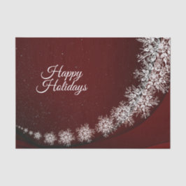 Papel De Seda Festa de Natal Crystal Snowflakes Red Rustic
