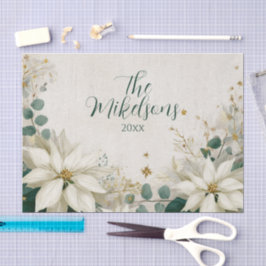 Papel De Seda Festa de Natal da Poinsettia Branca Elegante