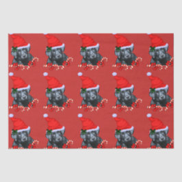 Papel De Seda Festa de Natal do Labrador Negro