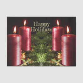 Papel De Seda Festa de Natal Velas Vermelhas Férias de Inverno