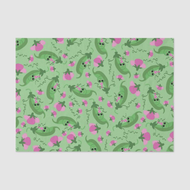 Papel De Seda Festa de primeiro aniversario de Ervilha doce (Frente )