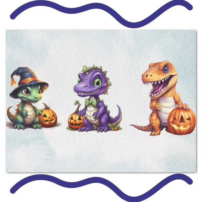Papel De Seda Festa Dino-Mash do Dinossaur do Halloween (Dinosaur Halloween Tissue Paper)