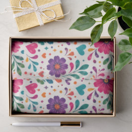 Papel De Seda Festa Floral de Aniversário Espanhol