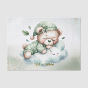 Papel De Seda Festa Gelada de Urso Verde Dormindo