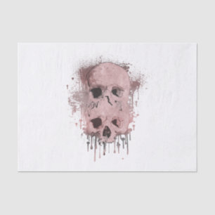 Papel De Seda Festa Gráfica com Tinta Drip Skull Rosa Dourado