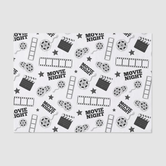 Papel De Seda Festa noturna branca negra (Frente )