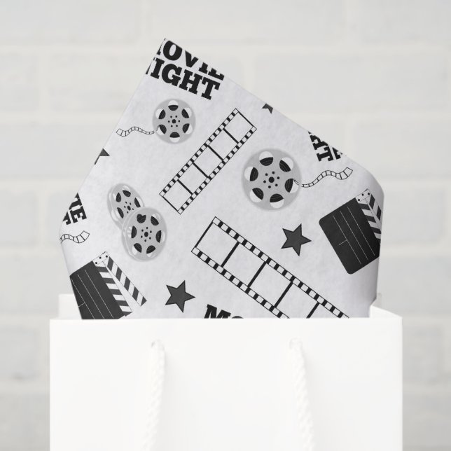 Papel De Seda Festa noturna branca negra (Sacola de presentes)