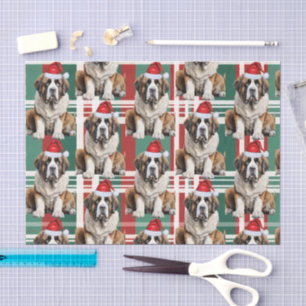 Papel De Seda Festa Papai Noel São Bernardo Plaid Natal