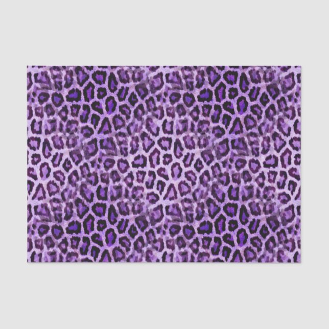 Papel De Seda Festa Rosa Impressão Animal Leopardo Roxo Fofo (Frente )