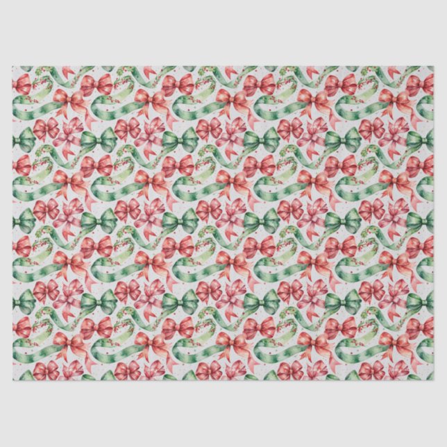 Papel De Seda Festive Christmas Ribbon in Watercolor (Frente )