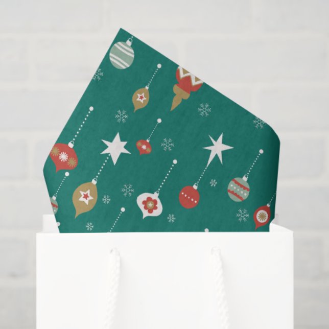 Papel De Seda Festivo Baubles & Snowflakes Natal (Sacola de presentes)