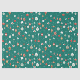 Papel De Seda Festivo Baubles & Snowflakes Natal