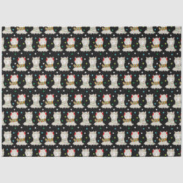 Papel De Seda Festivo Lhamas de Natal em Preto