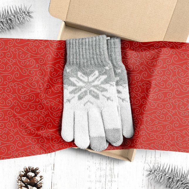 Papel De Seda Festivo Red Swirl Padrão Natal (Criador carregado)