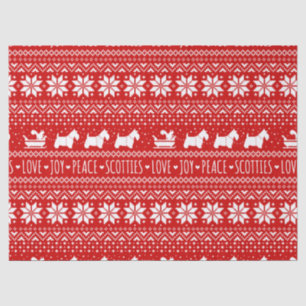 Papel De Seda Festivo Scottie Dogs Natal Terriers escoceses