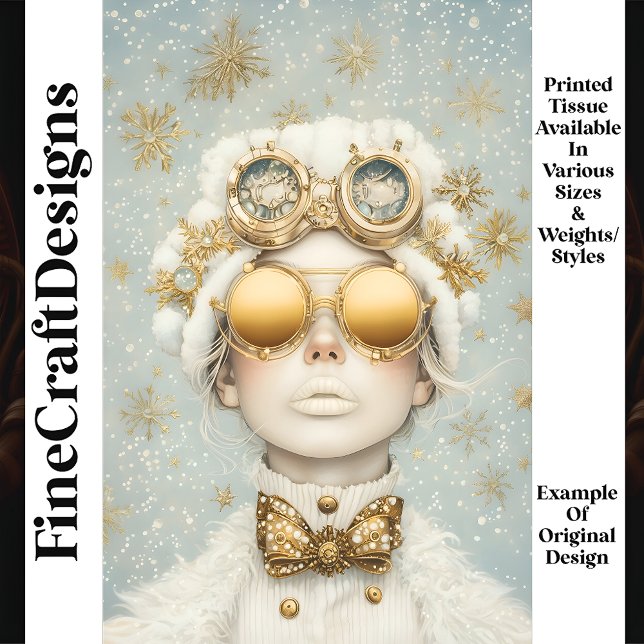 Papel De Seda Festivo Snowy Chic Steampunk Girl Q7 (Criador carregado)
