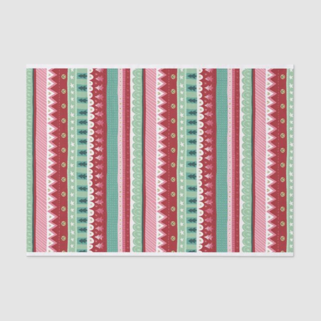 Papel De Seda Festivo Stripes Elf Natal (Frente )