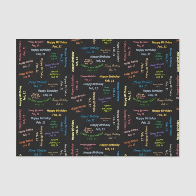 Papel De Seda Fevereiro, 11 Aniversário (Frente )