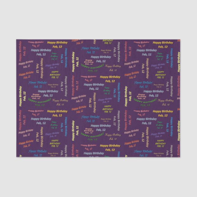 Papel De Seda Fevereiro, 12 Aniversário (Frente )