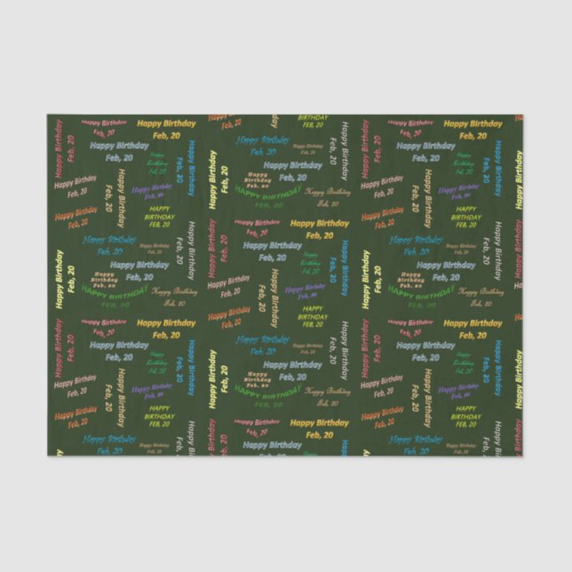 Papel De Seda Fevereiro, 20 Aniversário (Frente )