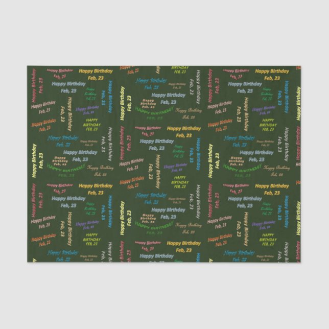 Papel De Seda Fevereiro, 23 Aniversário (Frente )