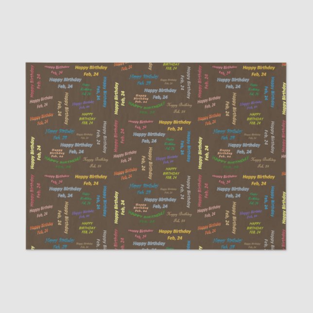 Papel De Seda Fevereiro, 24 Aniversário (Frente )