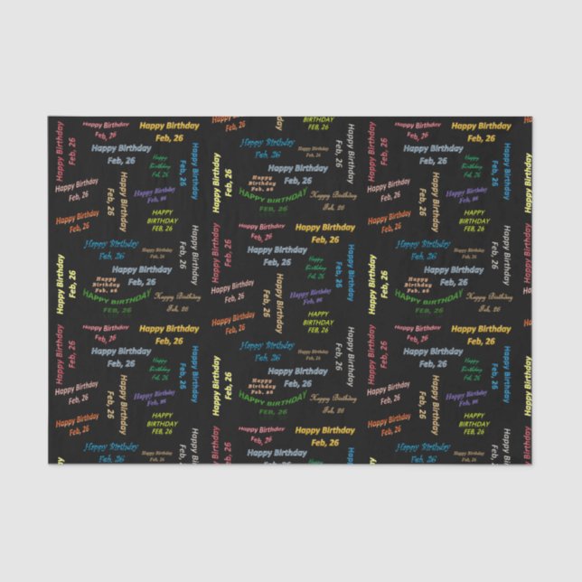 Papel De Seda Fevereiro, 26 Aniversário (Frente )