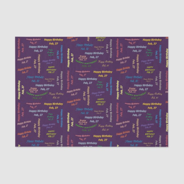 Papel De Seda Fevereiro, 27 Aniversário (Frente )
