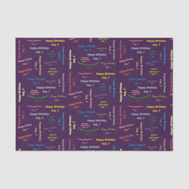Papel De Seda Fevereiro, 7 de Aniversário (Frente )