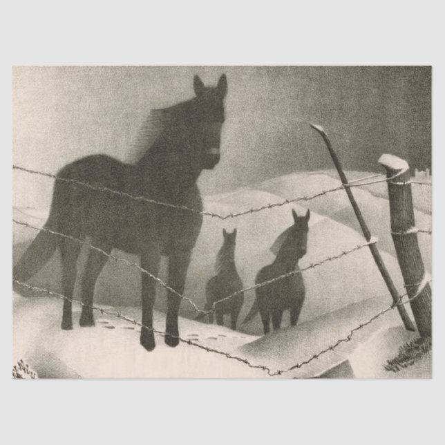 Papel De Seda Fevereiro por Grant Wood (Frente )