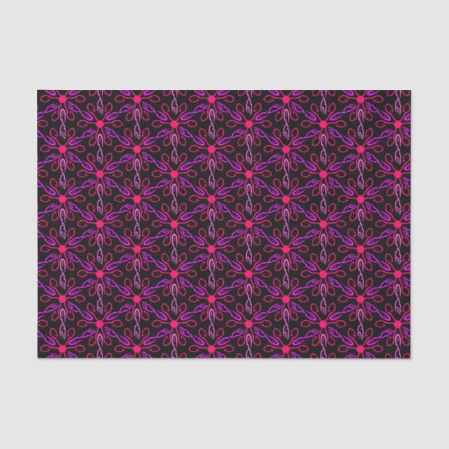 Papel De Seda Ficheiros Rosa e Prato de Peixe Roxo (Frente )