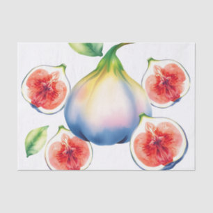 Papel De Seda Fig de Cores de Água Frescas com Branco Suave