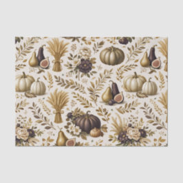 Papel De Seda Figos Dourados Vintage Elegantes de Ação de Graças