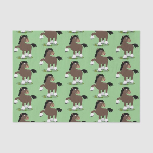 Papel De Seda Figura de desenho animado de corte Clydesdale (Frente )