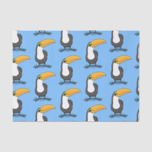 Papel De Seda Figura de desenho animado de tucano feliz e bonito