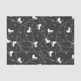 Papel De Seda Figura Skates patinando em cinzas quase pretas