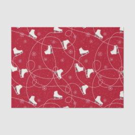 Papel De Seda Figura Skates patinando em vermelho vivo