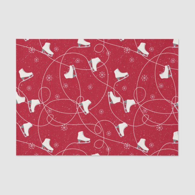 Papel De Seda Figura Skates patinando em vermelho vivo (Frente )