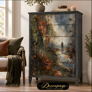 Papel De Seda Figura Solitária Paisagem Nebulosa Decoupage