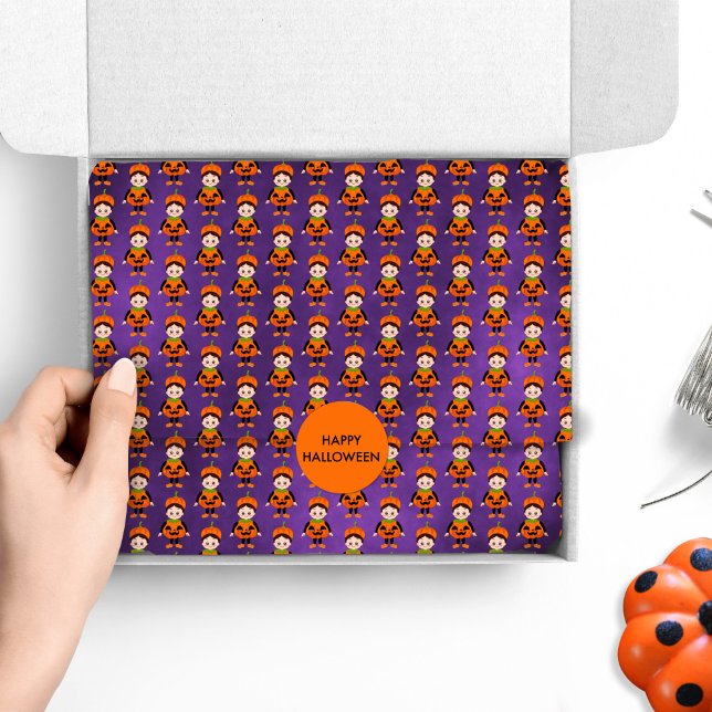 Papel De Seda Figurino de Abóbora do Halloween para Crianças (Criador carregado)