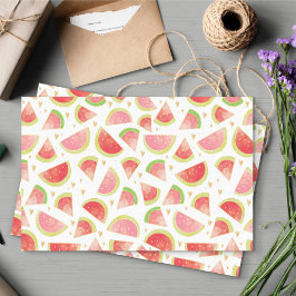 Papel De Seda Filas de Watermelon de Verão e Dourado padrão card