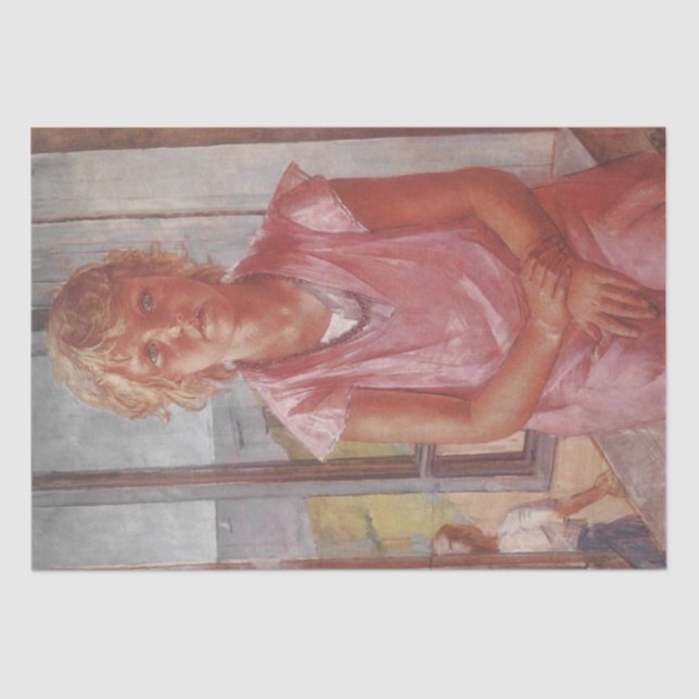 Papel De Seda Filha do pescador (por Kuzma Petrov-Vodkin) (Frente )