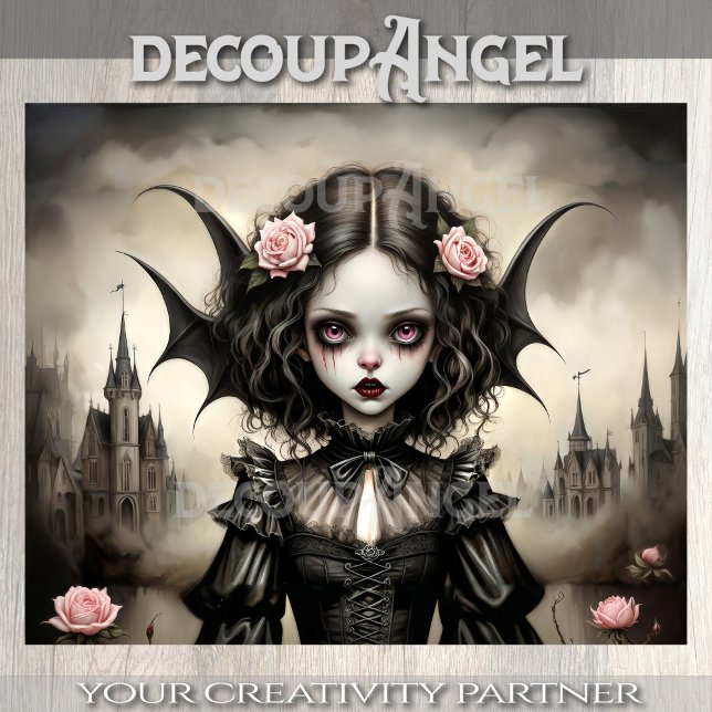 Papel De Seda Filha Gótica da Dissociação Drácula (Criador carregado)