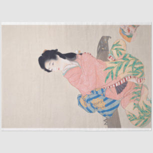 Papel De Seda Filha Miyuki (Elegante moça Japonesa, Arte Asiátic