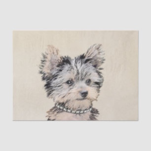 Papel De Seda Filhote de cachorro do yorkshire terrier que pinta