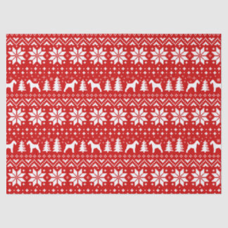 Papel De Seda Fio Fox Terrier Silhouettes Padrão de Natal