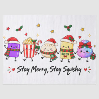 Papel De Seda Fique Alegre Fique Esmagável Natal Squishies Virai